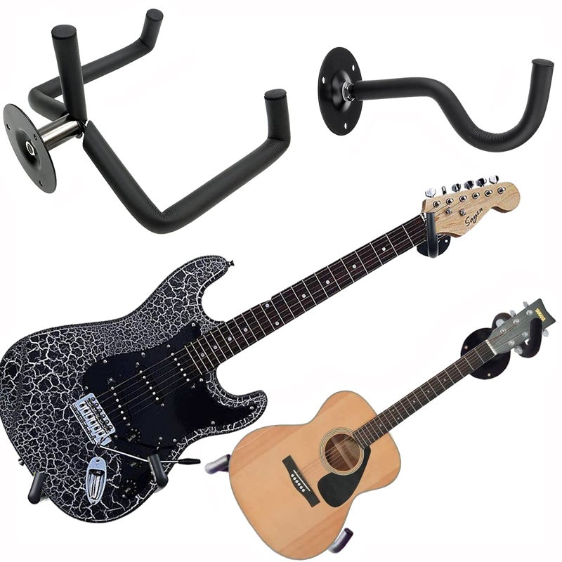 Jashem Guitar Wall Mount Acoustic Electric Classical Guitar, Ukulele, Banjo and Mandolin Wall Hanger Slat Wall Horizontal Guitar Holder Bass Stand Rack Hook (1 Pack) - Image 1